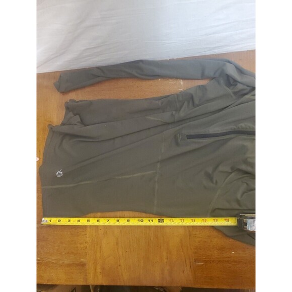 North Face Olive Green 1/4 Zip Pullover Long Sleeve Athletic Athleisure Shirt M - Picture 9 of 9
